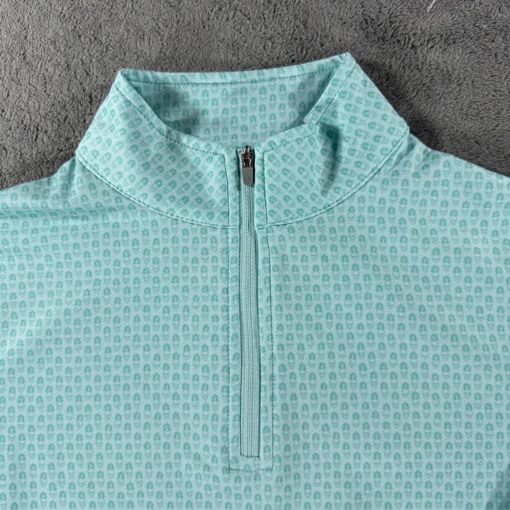 Peter Millar Perth Pullover Boys M 9-10 Mint Green Excellent Piña Skullada Zip